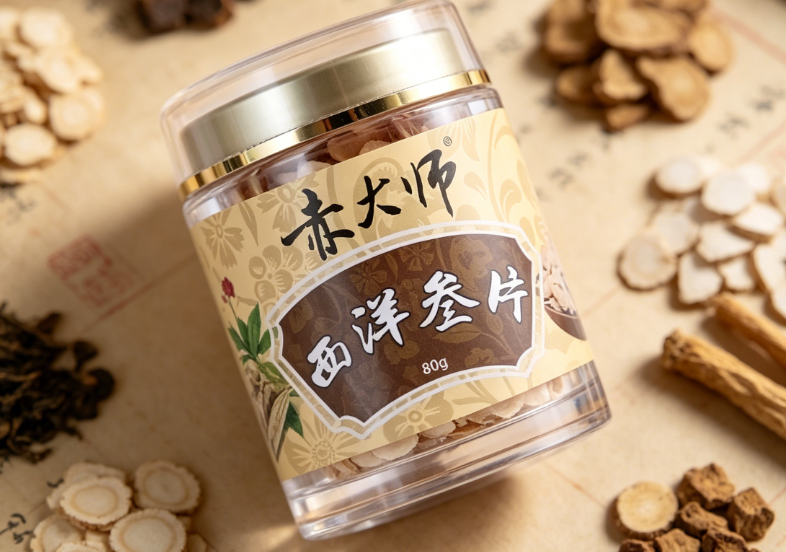 科普西洋参正确吃法,赤大师优质参片原汁原味,不含添加,居家养生常备滋补食材